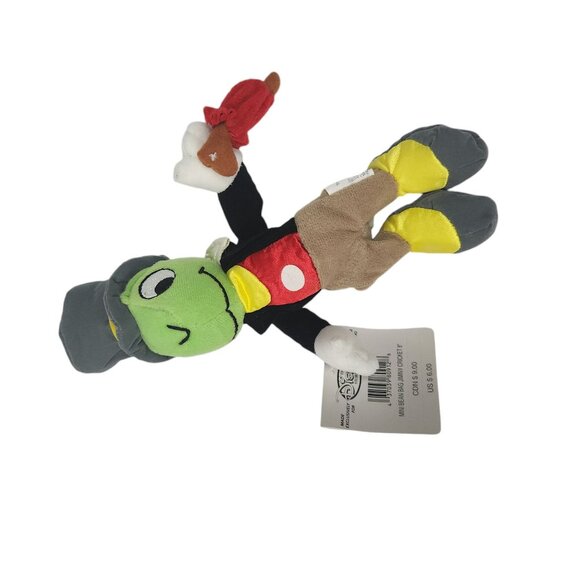 The Disney Store Jiminy Cricket Pinocchio Mini Bean Bag Plush 9" NWT - Picture 4 of 6